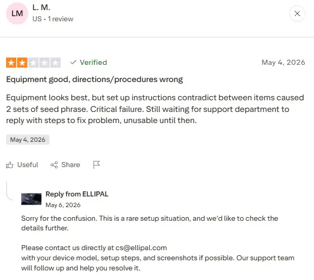 ellipal x card wallet 2.0 отзывы