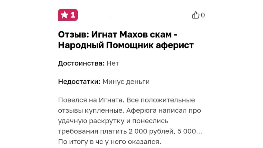 народный помощник отзывы