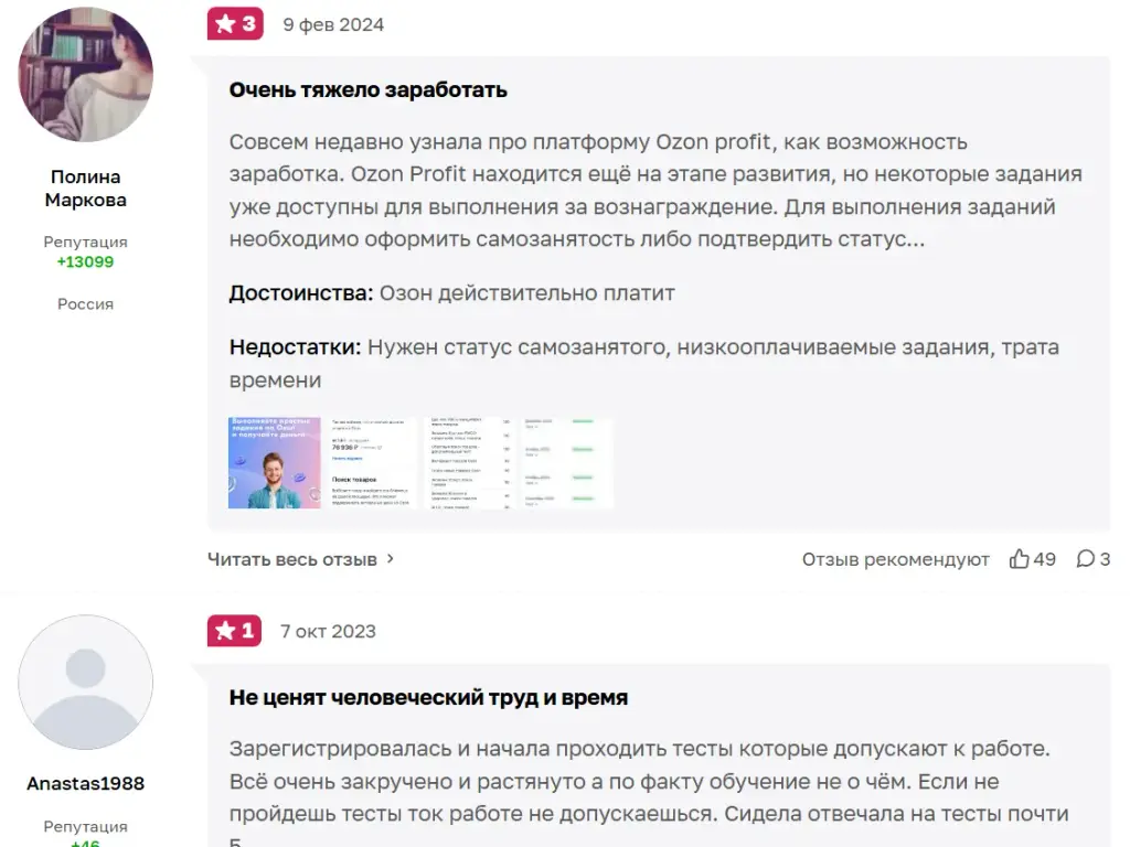 озон профит заработок отзывы озон профит заработок отзывы