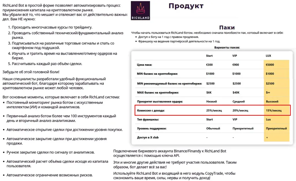 как зарабатывает Richland bot как зарабатывает Richland bot