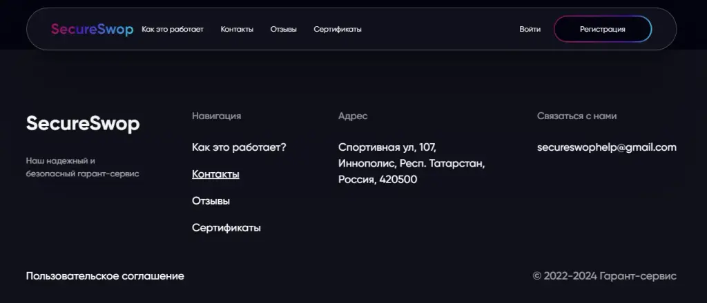 Контакты SecureSwop Контакты SecureSwop